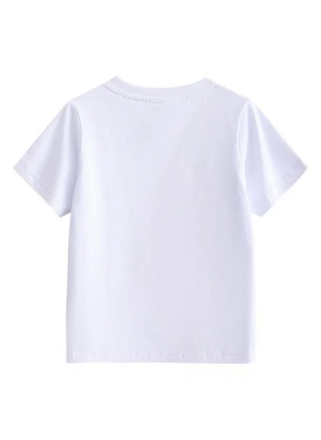 YUNIQEE White Printed Short Sleeve Crew Neck T-Shirt