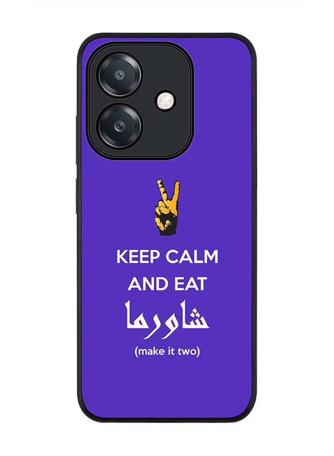 Stylizedd For Oppo A5i Case,Slim fit Camera Protection, Shockproof Thin Phone cover  - Keep Calm And Eat Shawarma (Blue)
