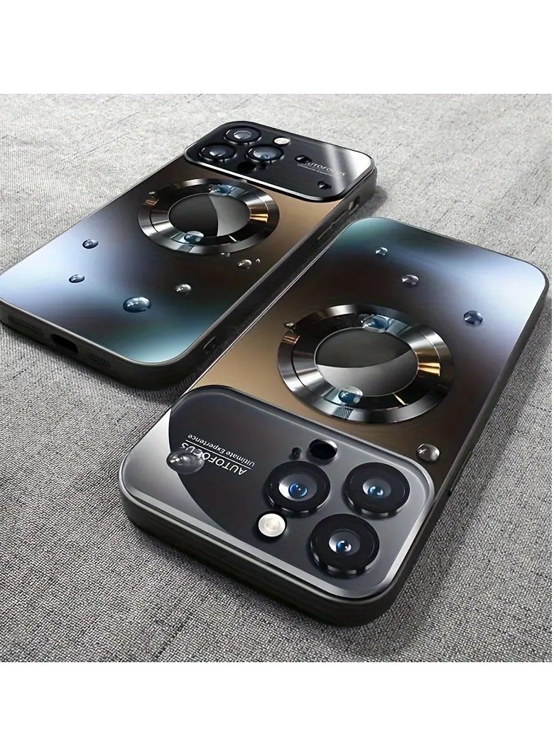 smart vision Magnetic case for iPhone 15 Pro Max 6.7" Compatible with the MagSafe wireless charger, with silicone edges that are resistant to shocks and scratches, black titanium - Image 1