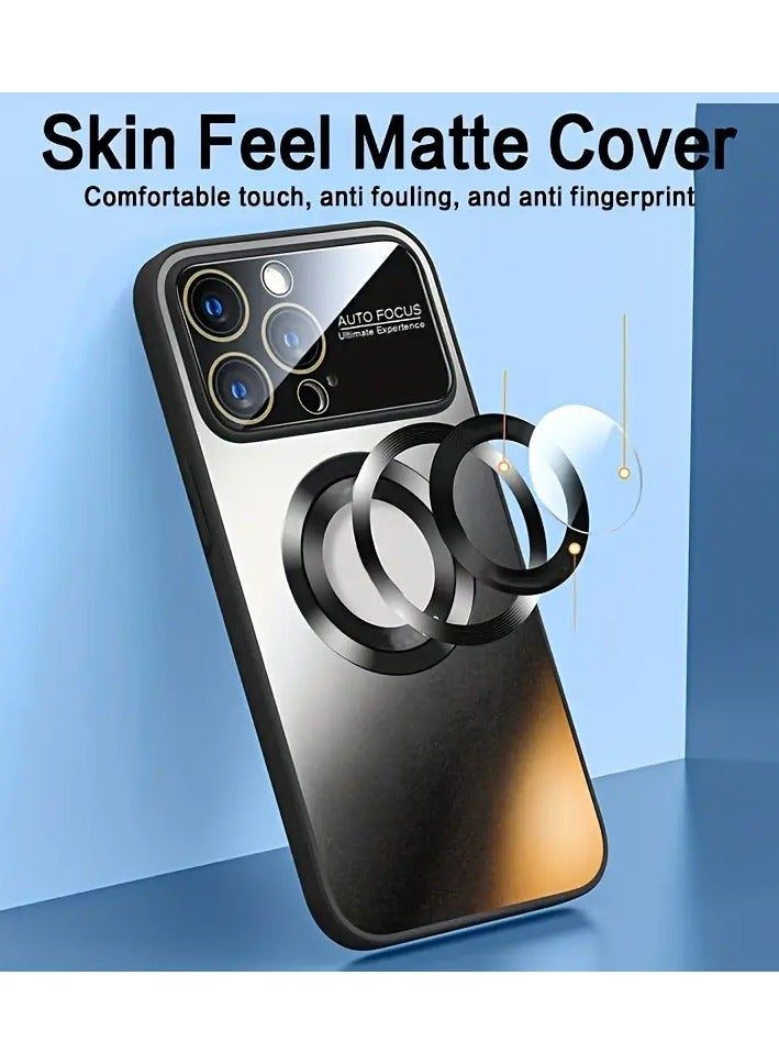 smart vision Magnetic case for iPhone 15 Pro Max 6.7" Compatible with the MagSafe wireless charger, with silicone edges that are resistant to shocks and scratches, black titanium - Image 2