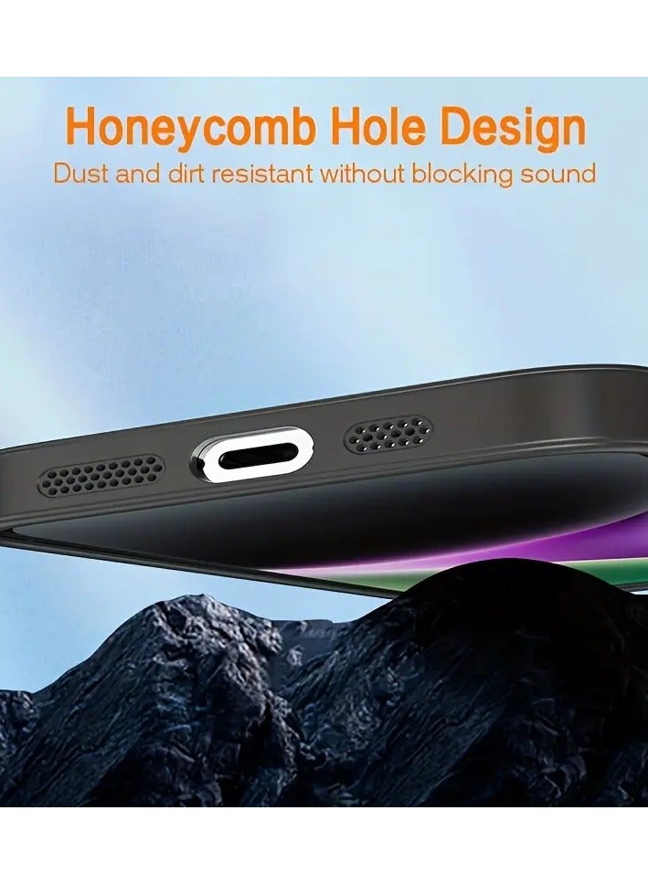 smart vision Magnetic case for iPhone 15 Pro Max 6.7" Compatible with the MagSafe wireless charger, with silicone edges that are resistant to shocks and scratches, black titanium - Image 4