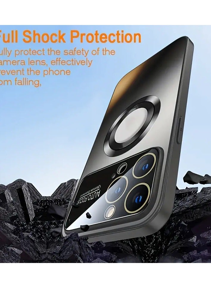 smart vision Magnetic case for iPhone 15 Pro Max 6.7" Compatible with the MagSafe wireless charger, with silicone edges that are resistant to shocks and scratches, black titanium - Image 5