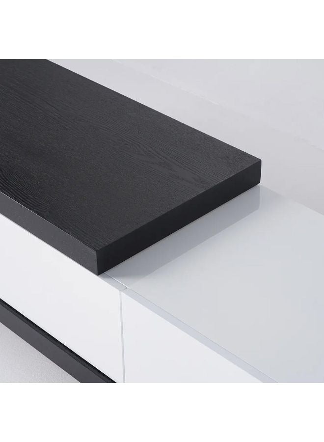 Karnak Occo Modern TV Unit Stand for TVs up to 75 Inches, 265cm Wide Entertainment Center with 3 Drawers & Open Shelf, MDF Wood, White & Black Finish – Living Room Media Console Table - Image 5