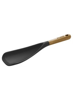 STAUB STAUB Multifunction Spatula Spoon, Great for Both Cooking and Serving Durable BPA-Free Matte Black Silicone, Acacia Wood Handles, Safe for Nonstick Cooking Surfaces  - Image 1