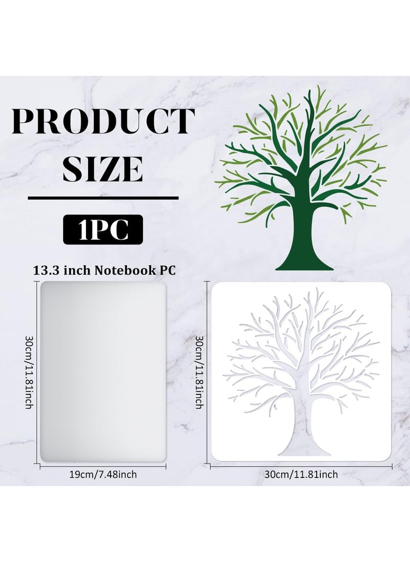 FINGERINSPIRE FINGERINSPIRE Tree Stencils Template 11.8x11.8inch Plastic Tree Branches Drawing Painting Stencils Square Reusable Stencils for Painting on Wood, Floor, Wall and Tile  - Image 2
