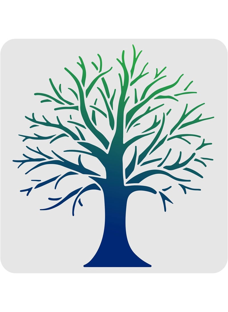 FINGERINSPIRE FINGERINSPIRE Tree Stencils Template 11.8x11.8inch Plastic Tree Branches Drawing Painting Stencils Square Reusable Stencils for Painting on Wood, Floor, Wall and Tile  - Image 1