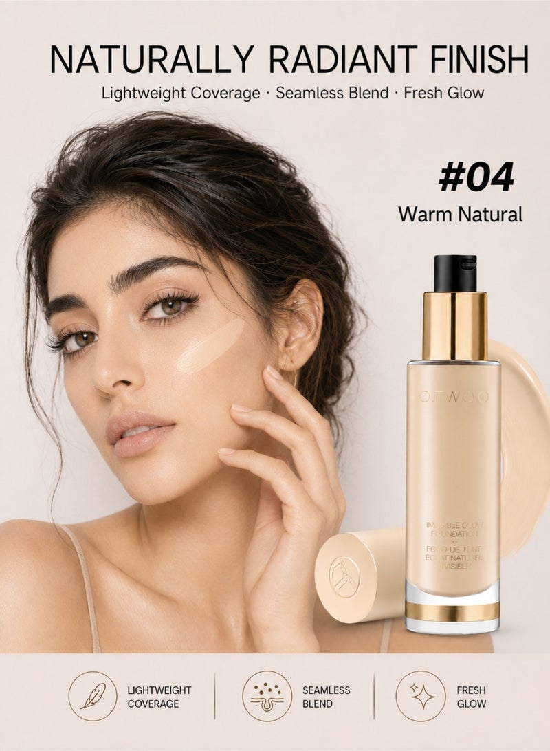 O.TWO.O Gold Series Invisible Cover Foundation - Lightweight Soft Matte Liquid Foundation, Natural Looking Base Makeup, Long Lasting Oil Control - Image 2