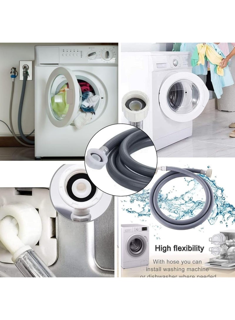 خرطوم مدخل عالمي للغسالات وغسالة الصحون - أنبوب تعبئة الماء البارد والساخن مع انحناء مرن بزاوية 90 درجة، أنبوب مدخل مقاوم للانفجار يدوم طويلاً - Image 2