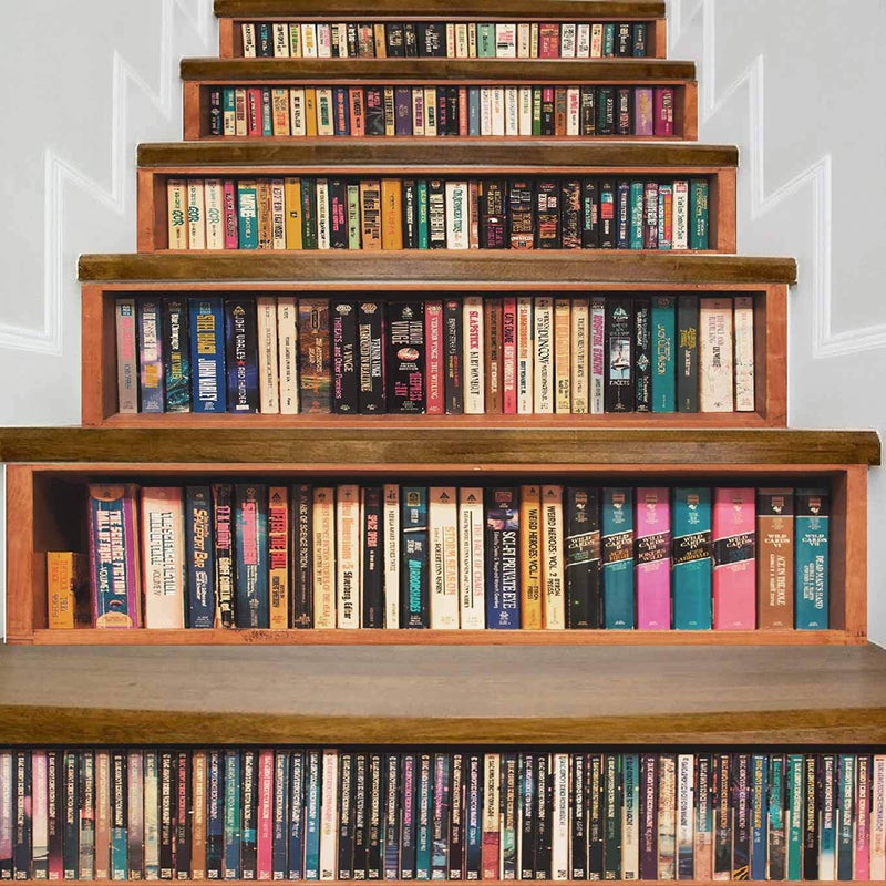 Decorative Stair Vintage Bookshelf Sticker 3D Non-fading Adhesive Sticker - Image 3