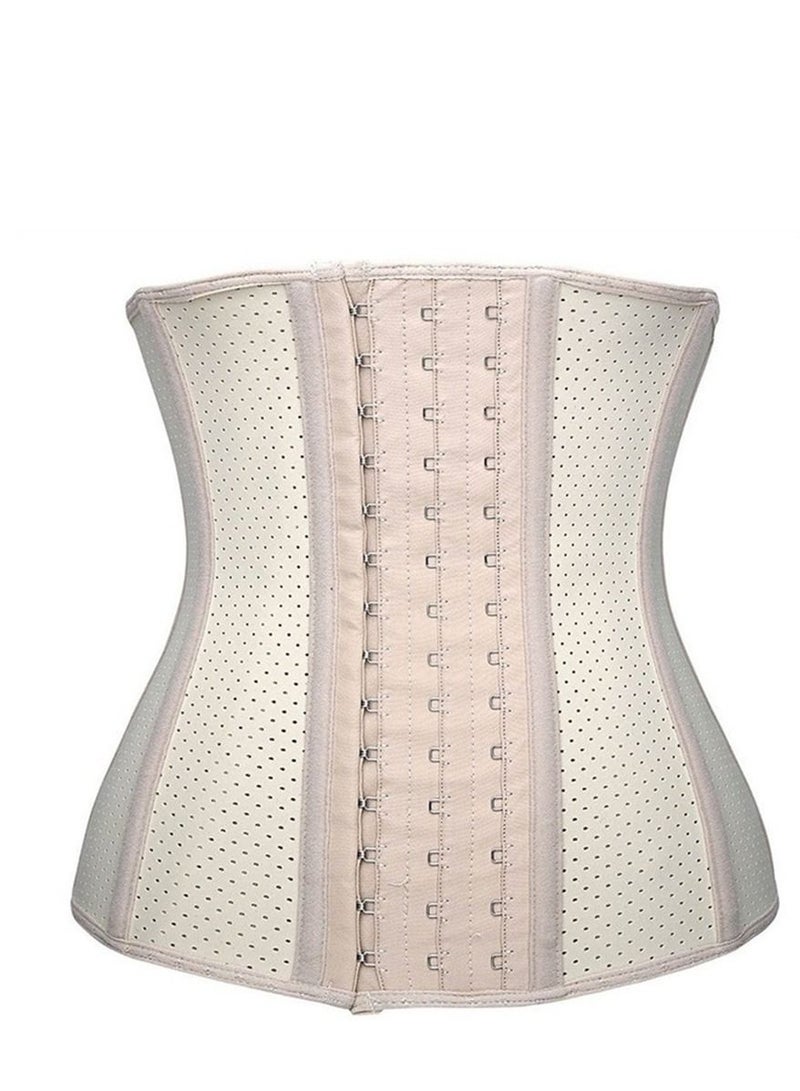 Loquat Mesh Steel Bone Belt Corset Beige  - Image 1