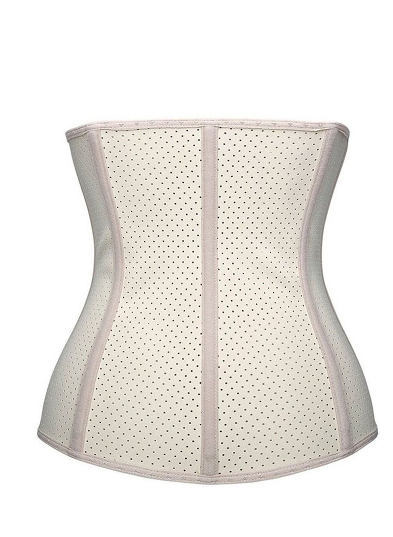 Loquat Mesh Steel Bone Belt Corset Beige  - Image 2