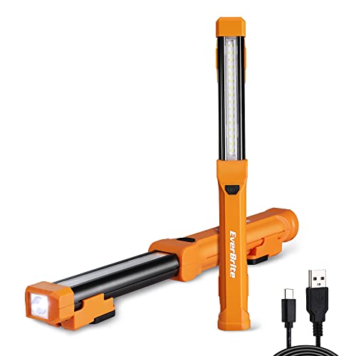 EverBrite 1000LM LED Work Light, Rechargeable Work Light for Mechanics with Dual Magnetic Bases&Hanging Hooks, 4 Lighting Modes, USB C Cable, Ideal Christmas Gift for Car Repair, Working, Pack of 2 - Image 1