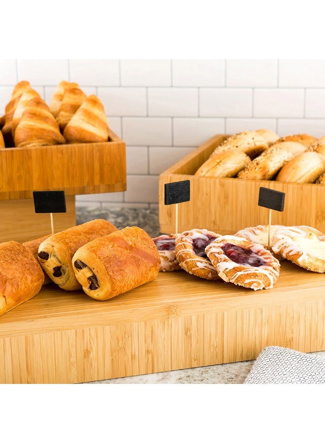 Restaurantware 20.5 x 7 x 3.25 Inch Display Riser, 1 Rectangle Wood Bakery Display - Short Riser, For Retail, Catering, or Buffets, Bamboo Food Display Riser, Showcase Cupcakes, Candy, or Jewelry  - Image 3