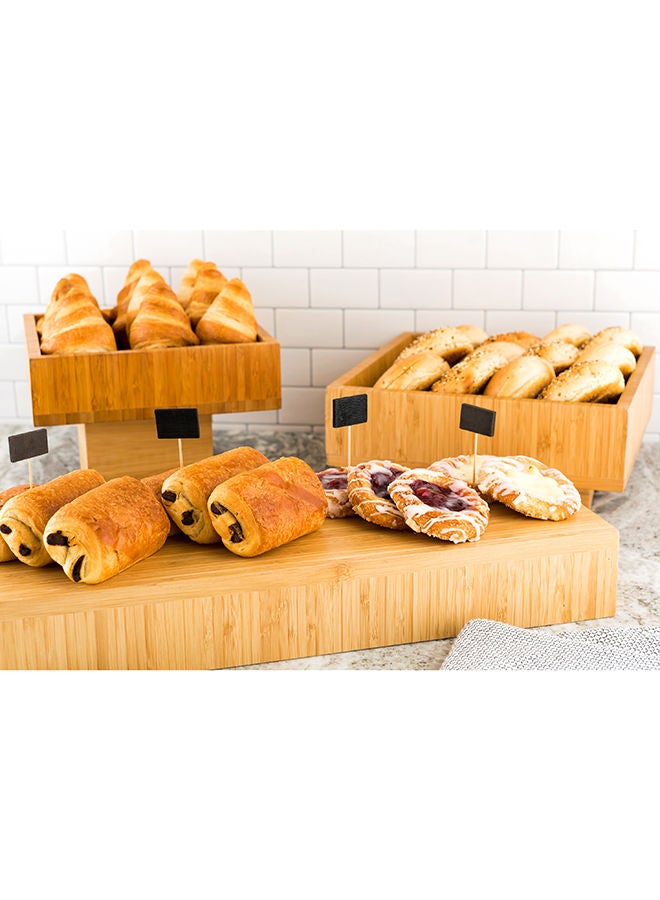 Restaurantware 20.5 x 7 x 3.25 Inch Display Riser, 1 Rectangle Wood Bakery Display - Short Riser, For Retail, Catering, or Buffets, Bamboo Food Display Riser, Showcase Cupcakes, Candy, or Jewelry  - Image 5