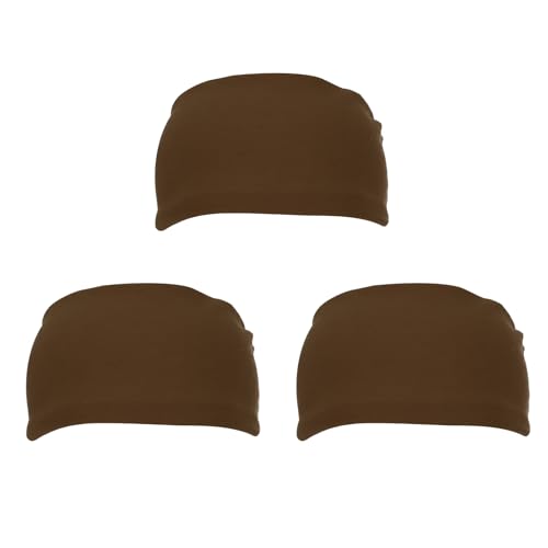 PATIKIL Sport Headbands for Men 7 x 4 3 Pcs Running Sweat Bands Sweat Absorbing Head Band for Women Workout Basketball Yoga Gym Brown - Image 1