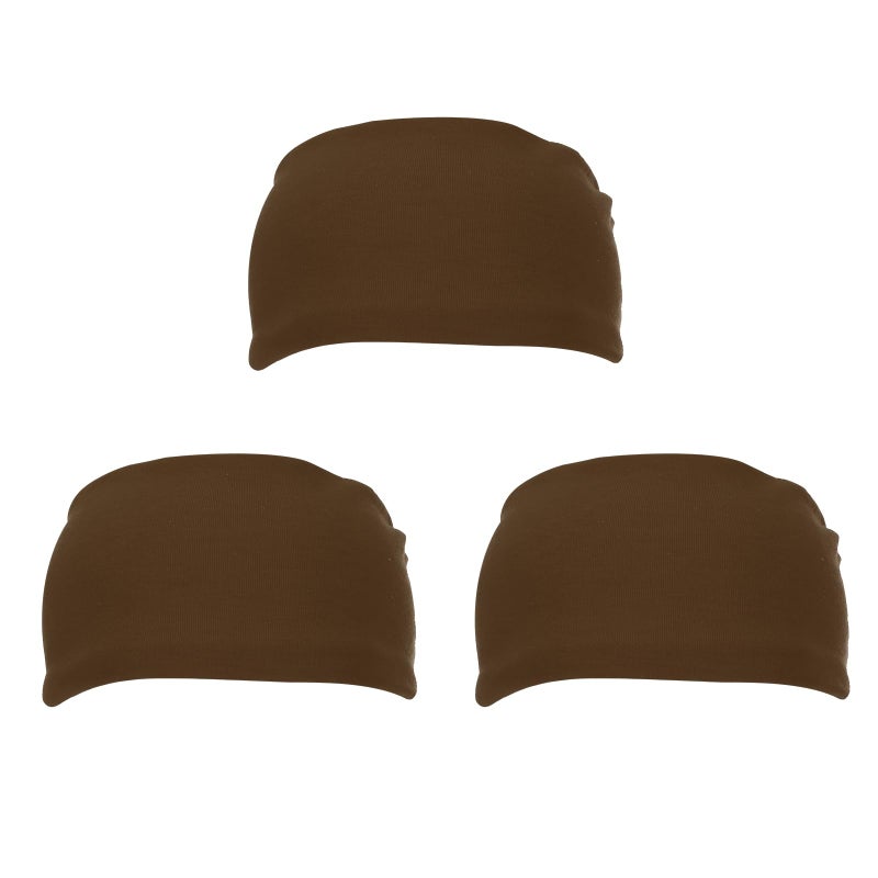 PATIKIL Sport Headbands for Men 7 x 4 3 Pcs Running Sweat Bands Sweat Absorbing Head Band for Women Workout Basketball Yoga Gym Brown - Image 3