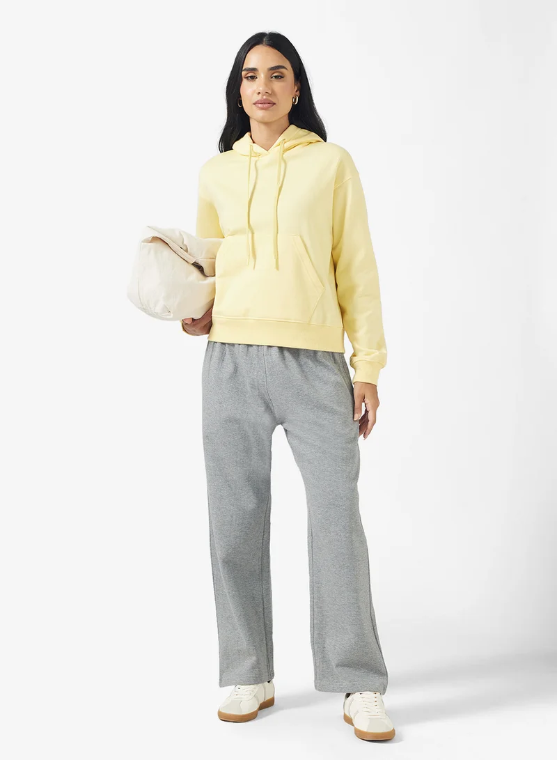 Ginger Basics Cotton Hooded Oversize Fleece Sweatshirt