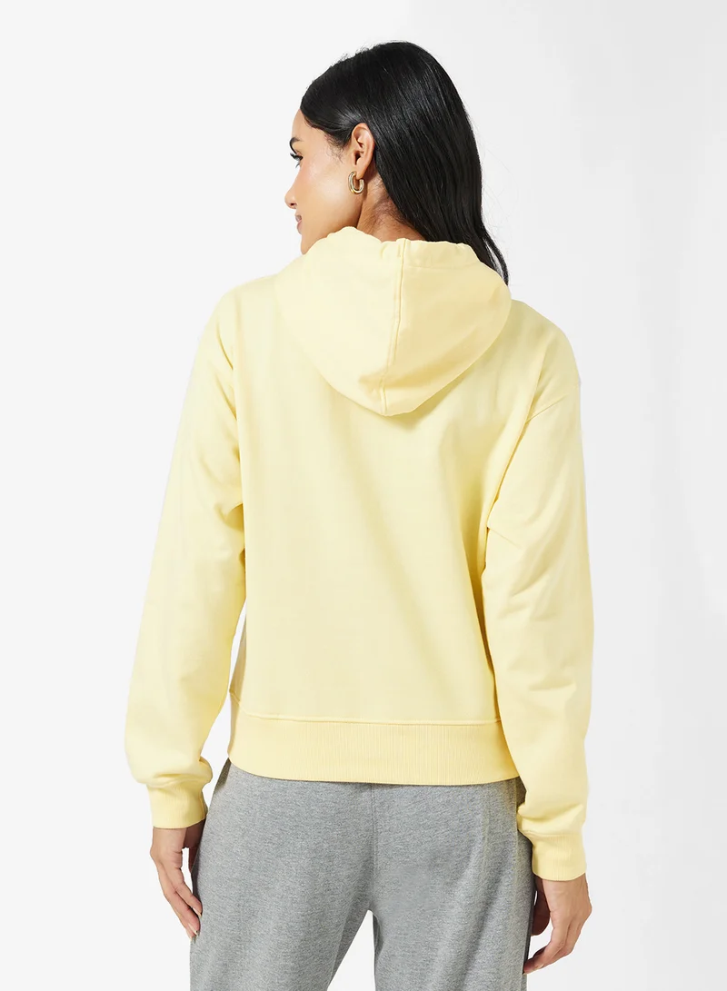 جينجر بيسيكس Cotton Hooded Oversize Fleece Sweatshirt