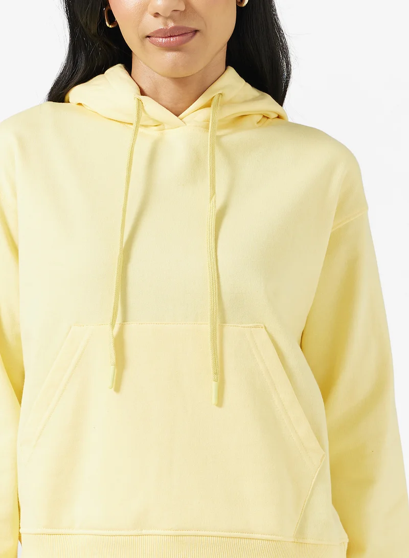 Ginger Basics Cotton Hooded Oversize Fleece Sweatshirt