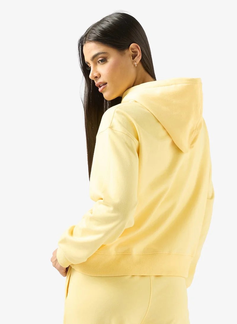 Ginger Basics Cotton Hooded Oversize Fleece Sweatshirt