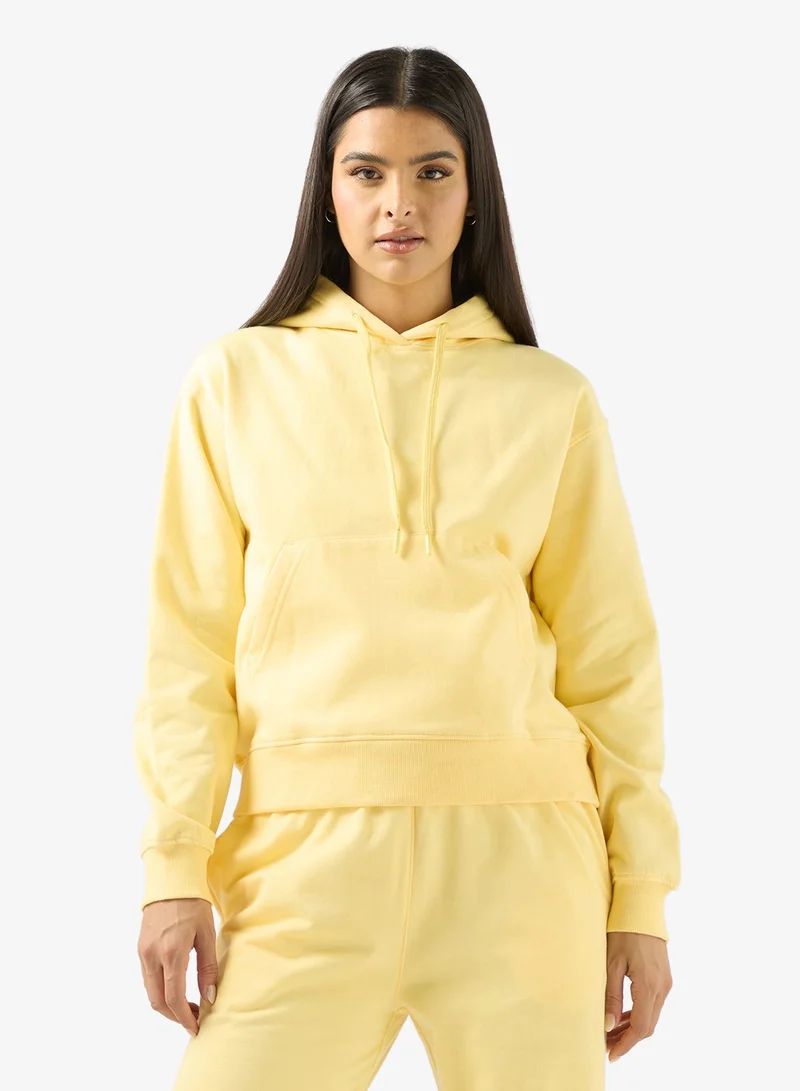 Cotton Hooded Oversize Fleece Sweatshirt