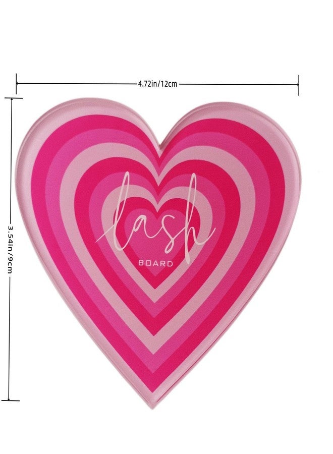 LIXIMMAZN Grafting False Eyelash Acrylic Extension Pallet, Eyelash Extension Tweezers Plate Pad Makeup Palette Individual Training Tools (Heart-shaped（4.72x3.54inch）) - Image 2