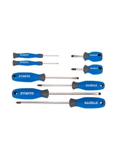 Gazelle 8-Piece Chrome Vanadium Metric Screwdriver Set Slotted And Phillips With Magnetic Tip And Comfort Grip Handle 