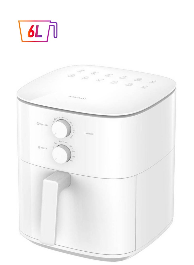 REBENUO Air Fryer Essential 6L 360° Heated Air Circulation 550W High Power 80–200°C Wide Control 6 L 1550 W MAF13 White - Image 1