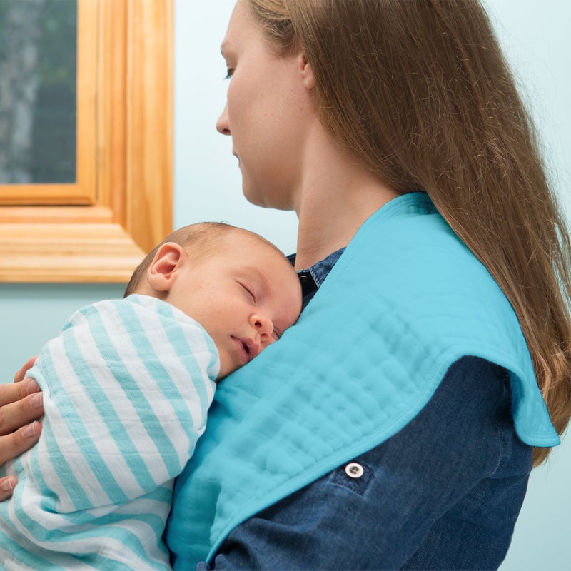 green sprouts Muslin Burp Cloths made from Organic Cotton | 4 absorbent layers protect from sniffles, drips & drools | 100% organic cotton muslin, Super soft & softer with every wash, Machine washable - Image 2