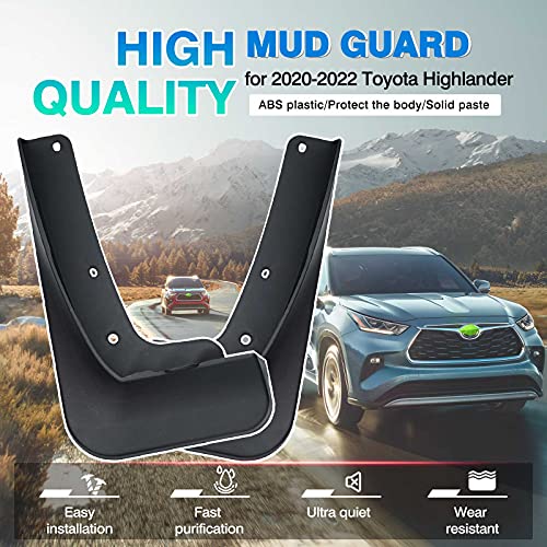 Autorder Mud Flaps Splash Guards for Toyota Highlander 2025 2024 2023 2022 2021 2020 Accessoreis Mudflap Fender Flares Front and Rear Mud Guard Set 4PCS - Image 2