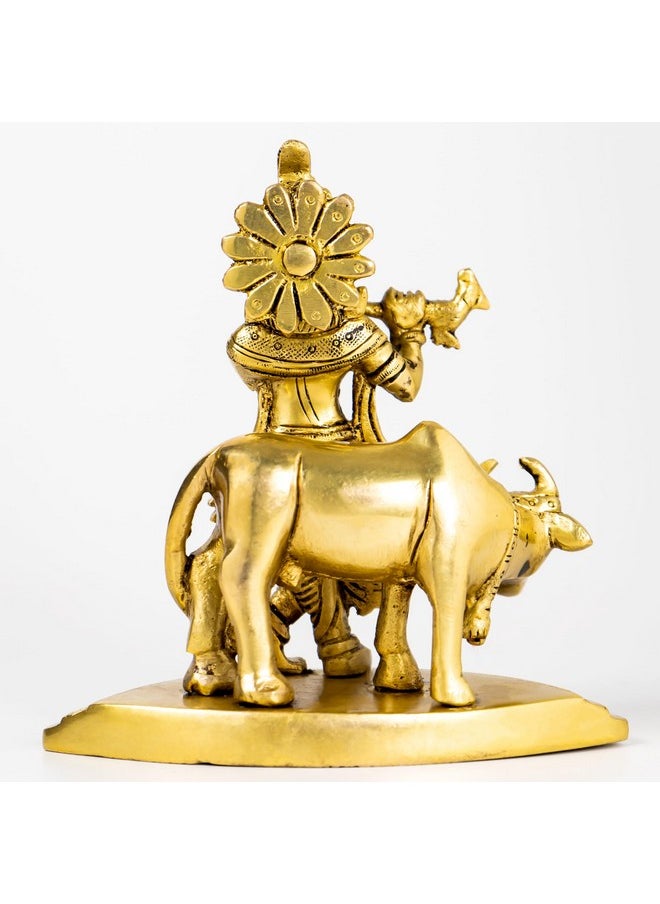 CraftVatika Brass Krishna with Cow Idol Murti - Standing Murli Manohar Krishna Krishan Playing Flute Brass Statue - Brass Figurine Gift & Home Décor Items (5.5 Inch Height) - pzsku/ZA5D3839584D52D17D6CDZ/45/_/1741429483/22d18c2b-a7a3-4aa2-b9f6-39618df92528