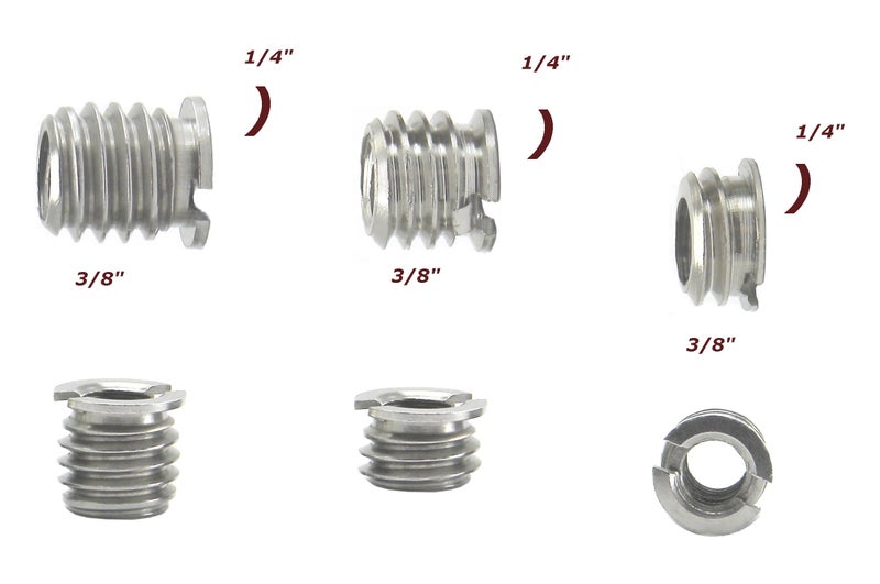 Desmond 1/4" to 3/8" Convert Screw 5 Pack (3 Different Lengths Adapter Set) Desmond Camera Tripod Bushings - Image 2