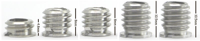 Desmond 1/4" to 3/8" Convert Screw 5 Pack (3 Different Lengths Adapter Set) Desmond Camera Tripod Bushings - Image 1