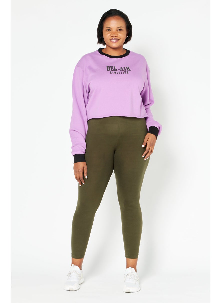 Bel-Air Athletics - Women Sportswear Fit Long Sleeves  Training Sweatshirt, Purple - Image 1