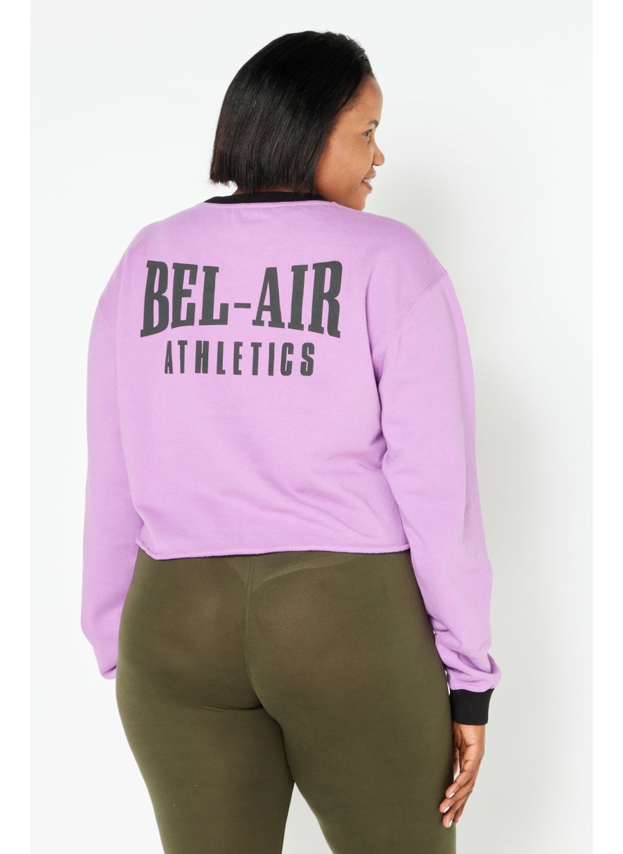Bel-Air Athletics - Women Sportswear Fit Long Sleeves  Training Sweatshirt, Purple - Image 1