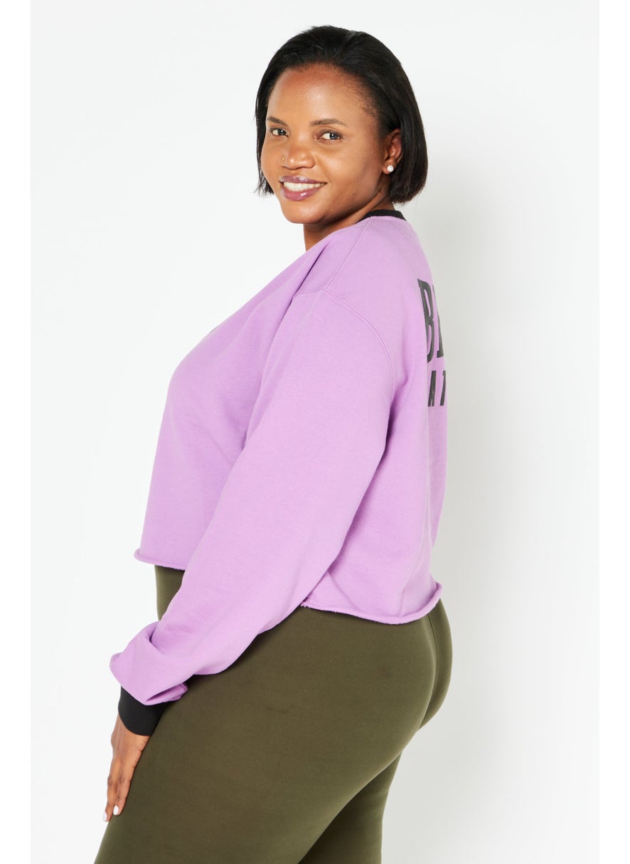 Bel-Air Athletics - Women Sportswear Fit Long Sleeves  Training Sweatshirt, Purple - Image 1