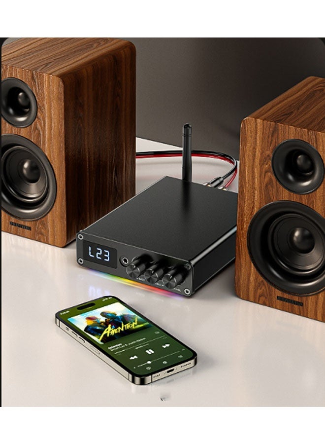 Neutral G12D Digital Amplifier (19V/3A Power Supply), Bluetooth 5.3 Mini Power Amplifier, 2-Channel 200W, Suitable for Home/Outdoor/Garage/Ceiling-Mounted/Passive Speaker Home Cinema Systems (Black) - Image 5