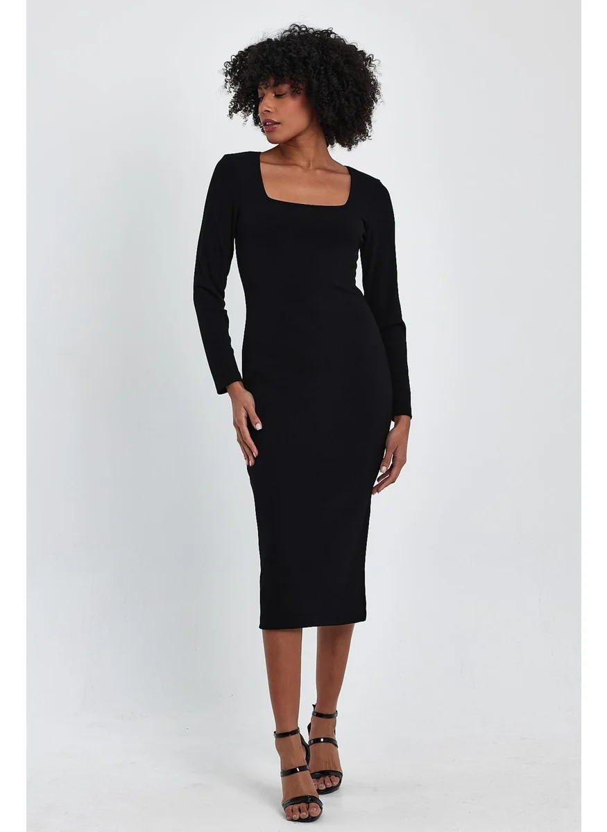 الكسندر جاردي Square Neck Slit Dress (00170)