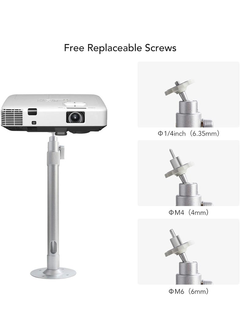 TIGER Universal Ceiling Projector Mount – Adjustable Height (23.6-41.3inch), 360° Rotation, Extendable Silver Projector Bracket for Projectors, CCTV, and DVR Cameras - Image 4