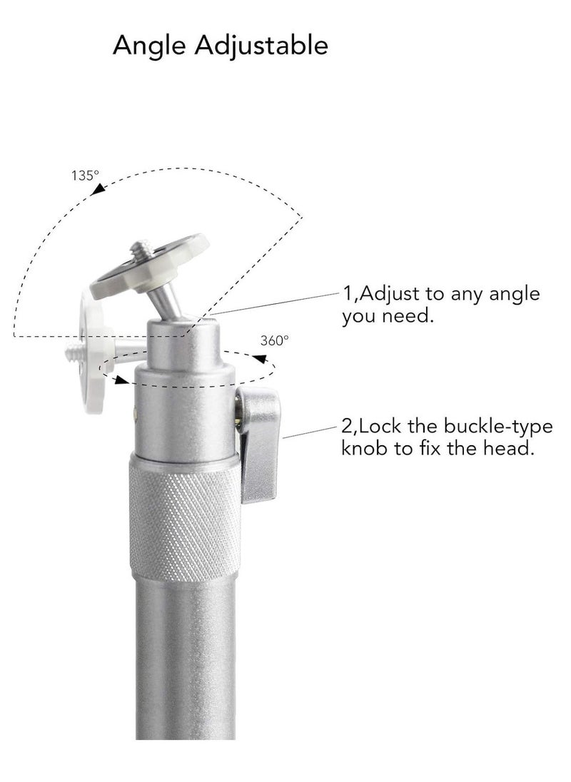 TIGER Universal Ceiling Projector Mount – Adjustable Height (23.6-41.3inch), 360° Rotation, Extendable Silver Projector Bracket for Projectors, CCTV, and DVR Cameras - Image 3