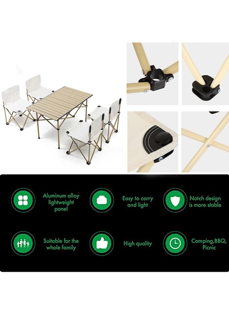 XiuWoo - Outdoor Folding Portable Picnic Camping Table, 4pcs Foldable Camping Table and Chair Set, for Indoor,Outdoor,Camping, Beach,Backyard, BBQ, Party, Patio, Picnic - Image 1