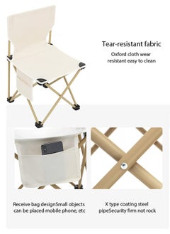 XiuWoo Outdoor Folding Portable Picnic Camping Table, 4pcs Foldable Camping Table and Chair Set, for Indoor,Outdoor,Camping, Beach,Backyard, BBQ, Party, Patio, Picnic  - Image 5