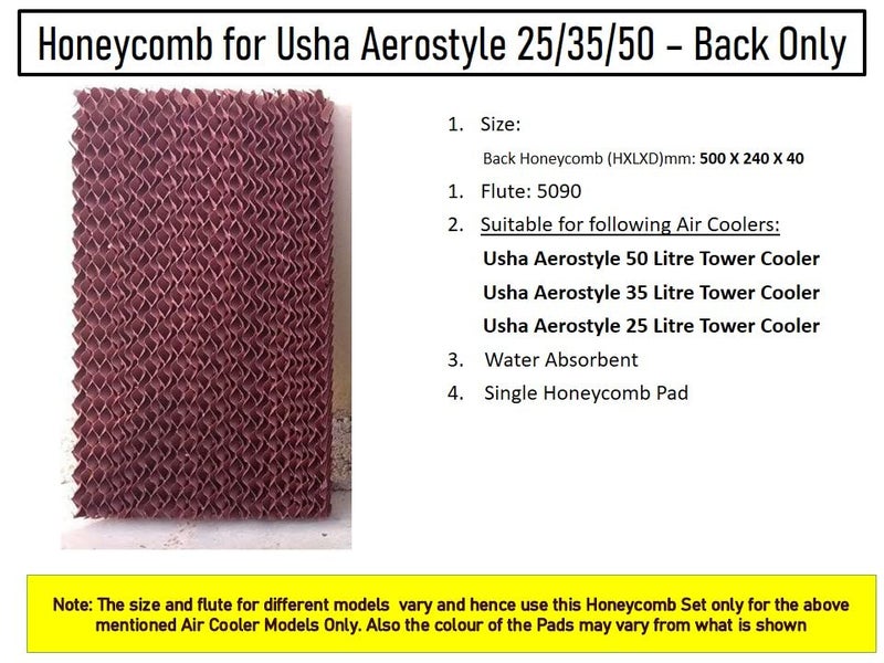 HAVAI وسادة هافاي من نوع خلية النحل لجهاز تبريد الهواء Usha Aerostyle سعة 50 لتر - Image 2