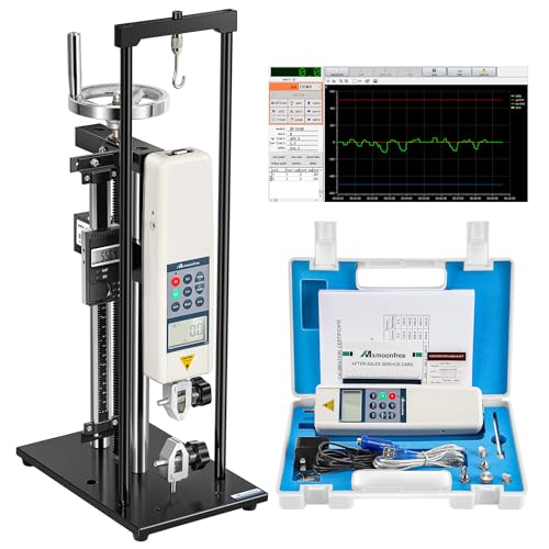 Mxmoonfree Digital Force Gauge 500N Push Pull Gauge with Force Gauge Stand Force Test Stand Wheel-Operated 150mm Stroke and HJJ-001 Clamp x2 (HLB Test Stand+HP-500N) - Image 1