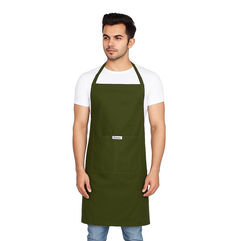 MAKSTILE Waterproof & Dustproof Apron For Dishwashing, Cooking, Dog Grooming, Gardening, Car Wash, Lab, Restaurant & Industrial Use | Unisex| Military Green | Pack Of 1 - Image 5
