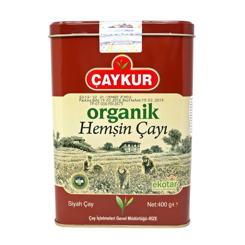 Caykur Organic Hemsin Turkish Tea in Metal Can, 400 Gr - 0.9 Lbs - Image 1