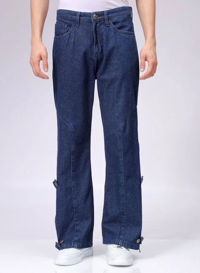شركة المرآب الهندية Men Bootcut Loose Fit Solid Mid-Rise Jeans