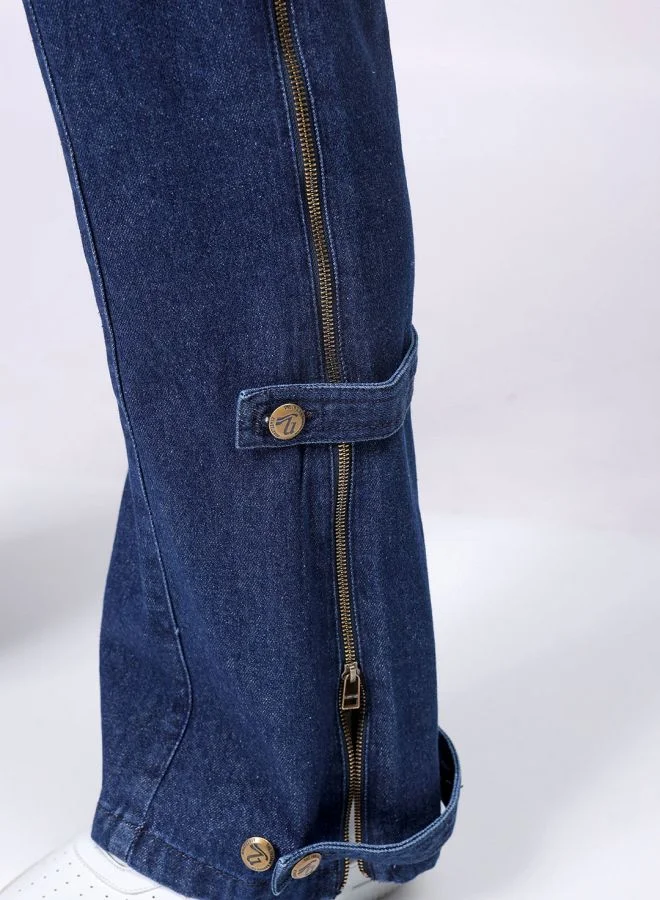 شركة المرآب الهندية Men Bootcut Loose Fit Solid Mid-Rise Jeans