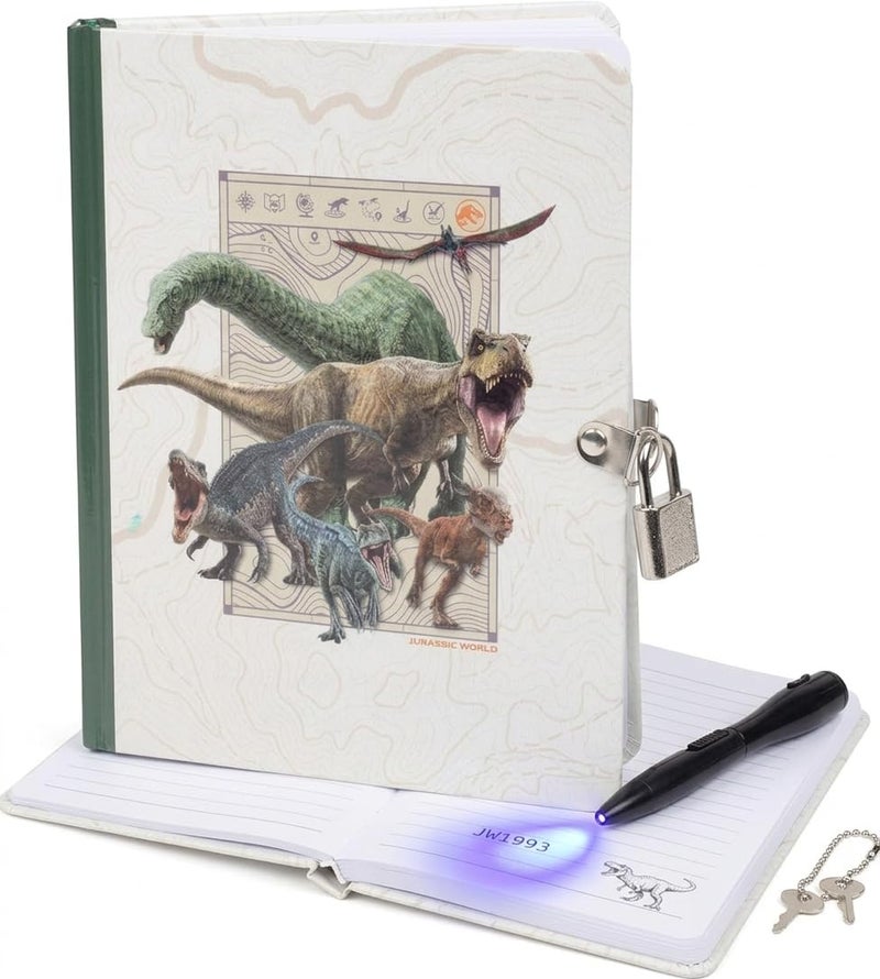 Insight Editions Jurassic World Rebirth Dinosaur Lock Key Diary for Kids192 Pages Includes Ballpoint Pen Magic UV Light Jurassic Park Movie Gift for Boys Girls Officially Licensed Ages 6 - Image 2