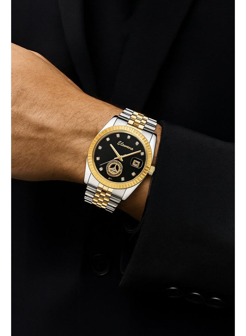 Elanova Men’s Quartz Analog Wrist Watch with Hands, Water Resistant, Stainless Steel Bracelet – Model EL91WB - Image 2